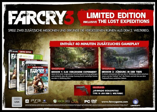 Far Cry 3 (Limited Edition) (EU) (OVP) (neuwertiger Sammlerzustand) - PlayStation 3 (PS3)