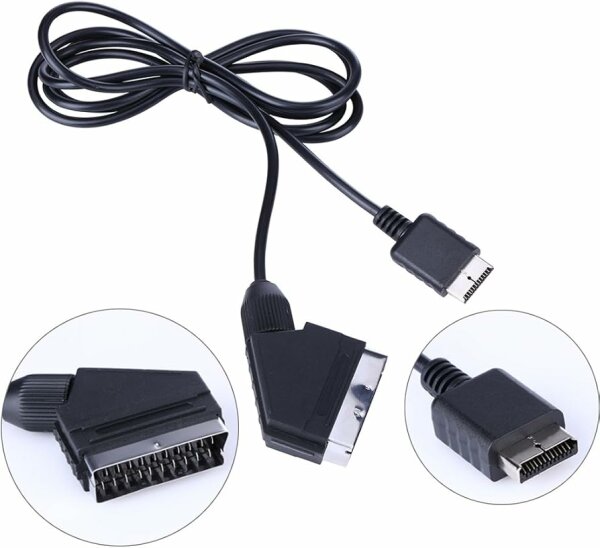 RGB-SCART Kabel für PS 1 / PS 2 / PS 3 (gute Qualität) 1,8m (Third Party) (EU) (lose) (neu) - PlayStation (PS1)