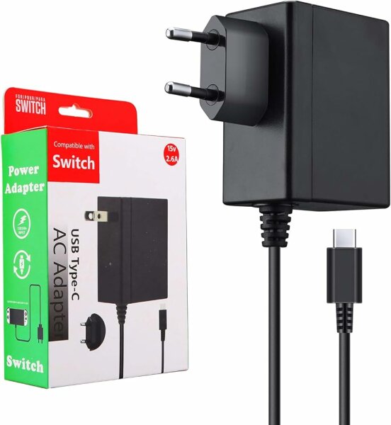 Nintendo Switch AC Adapter / Power Supply (for Nintendo Switch & Switch Lite & JoyCons) (Third Party) (EU) (CIB) (new) - Nintendo Switch