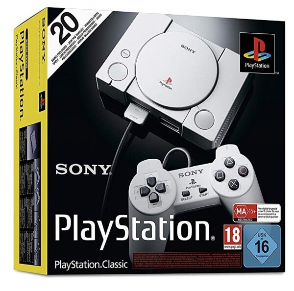 Sony PlayStation PS1 Classic Mini Konsole inkl. Controller (SCPH-1000R) (EU) (OVP) (sehr guter Zustand) - PlayStation (PS1)