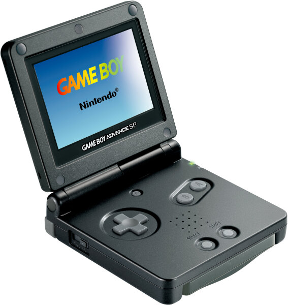 Game Boy Advance SP (AGS-001) inkl. Ladekabel (schwarz) (EU) (lose) (sehr guter Zustand) - Game Boy Advance (GBA)